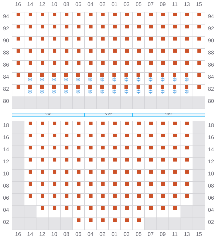 Bay 055 view and slots of NORTHERN MONUMENT