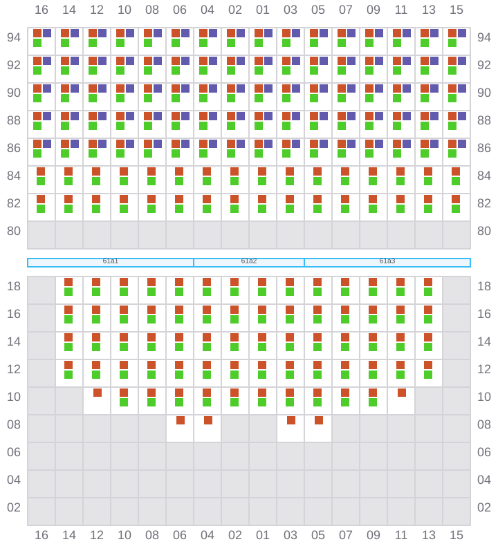 Bay 061 view and slots of NORTHERN MONUMENT
