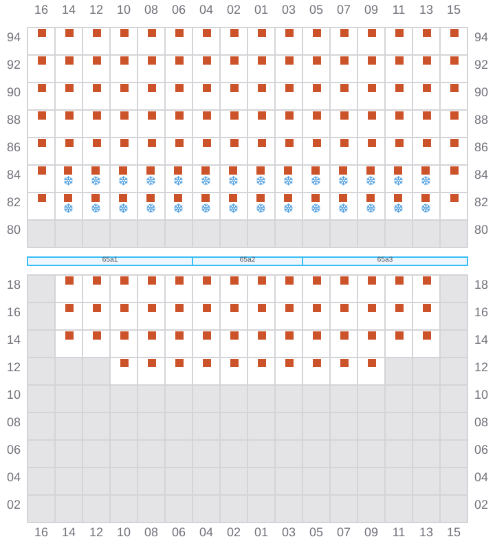 Bay 067 view and slots of NORTHERN MONUMENT