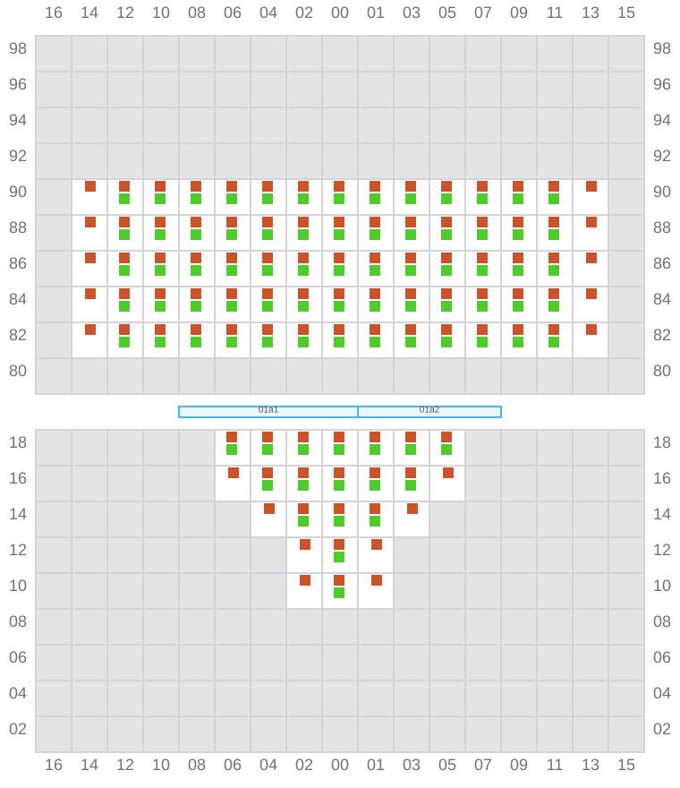 Bay 003 view and slots of MSC MUMBAI VIII