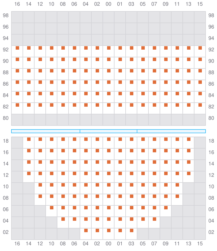 Bay 017 view and slots of MSC MUMBAI VIII
