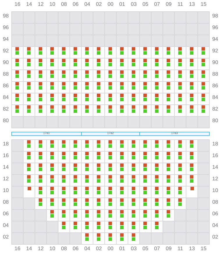 Bay 019 view and slots of MSC MUMBAI VIII
