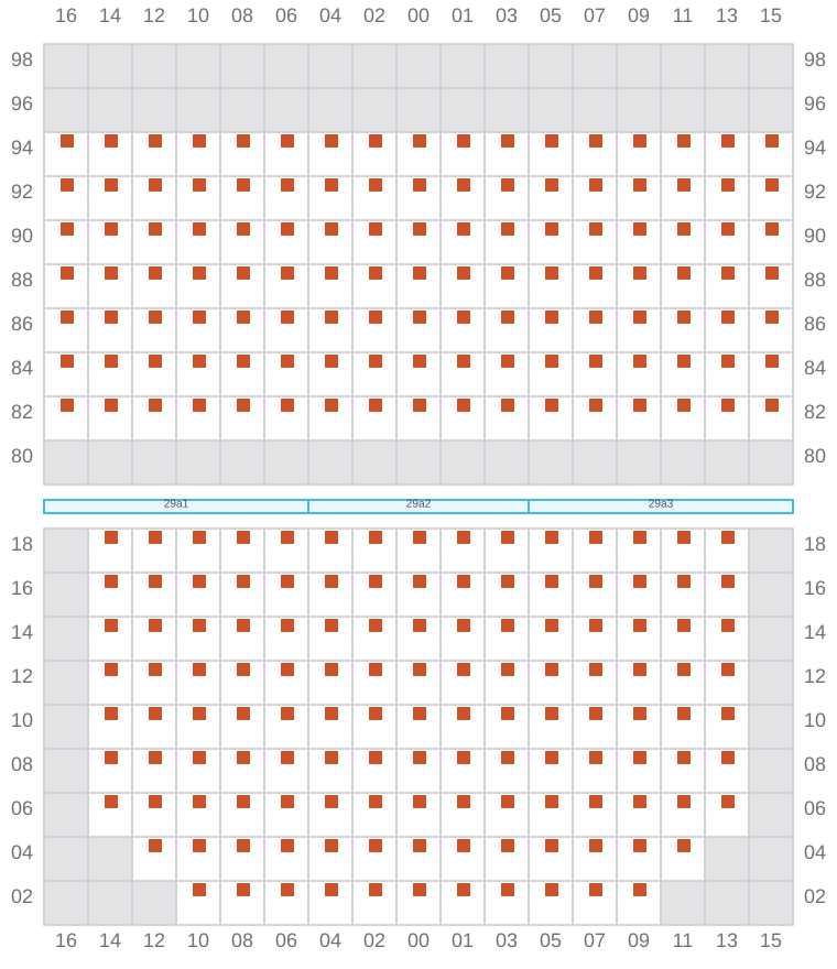 Bay 029 view and slots of MSC MUMBAI VIII