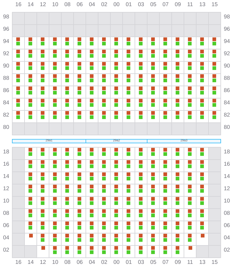 Bay 031 view and slots of MSC MUMBAI VIII