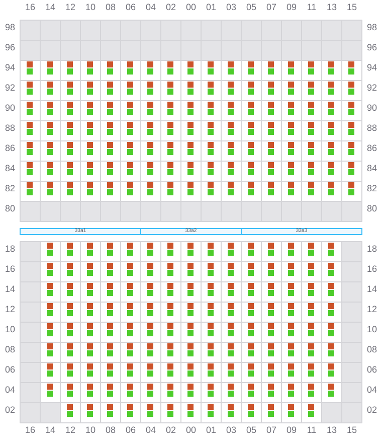 Bay 035 view and slots of MSC MUMBAI VIII