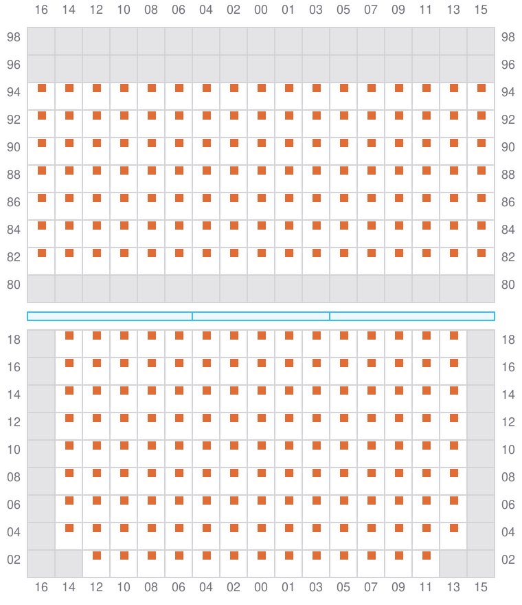 Bay 053 view and slots of MSC MUMBAI VIII