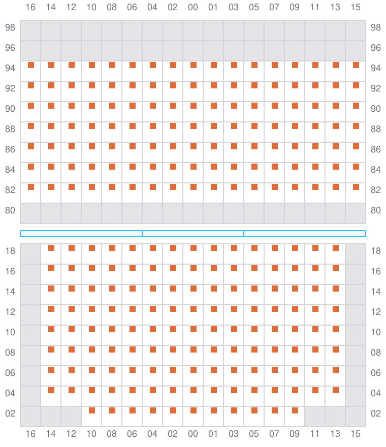 Bay 057 view and slots of MSC MUMBAI VIII