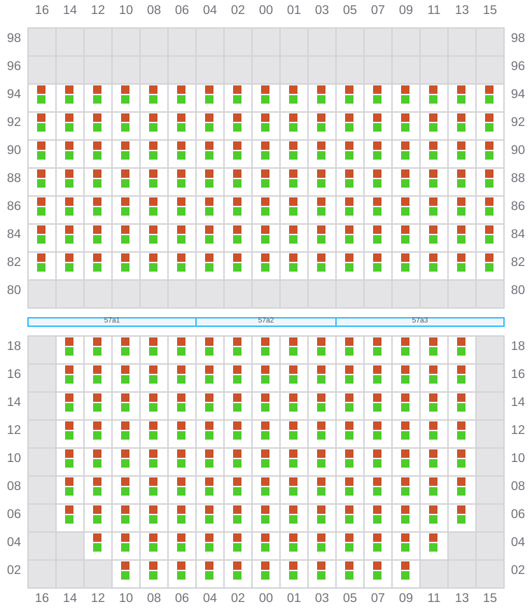 Bay 059 view and slots of MSC MUMBAI VIII