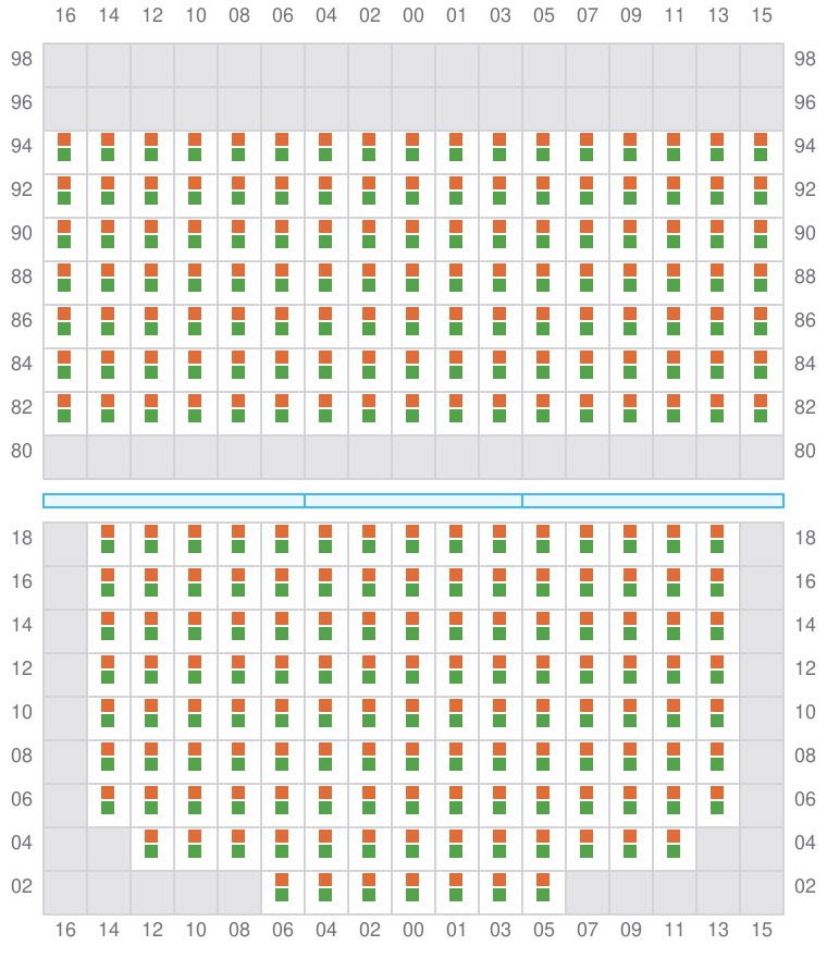 Bay 063 view and slots of MSC MUMBAI VIII