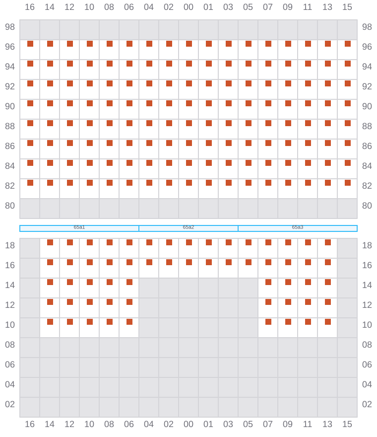 Bay 065 view and slots of MSC MUMBAI VIII