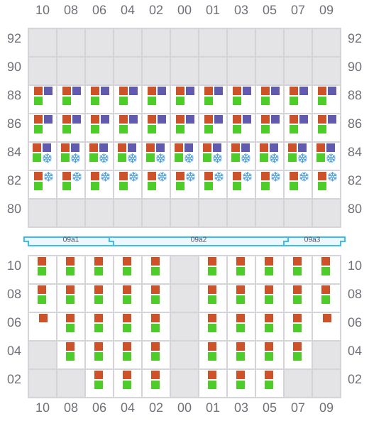 Bay 011 view and slots of G. CROWN