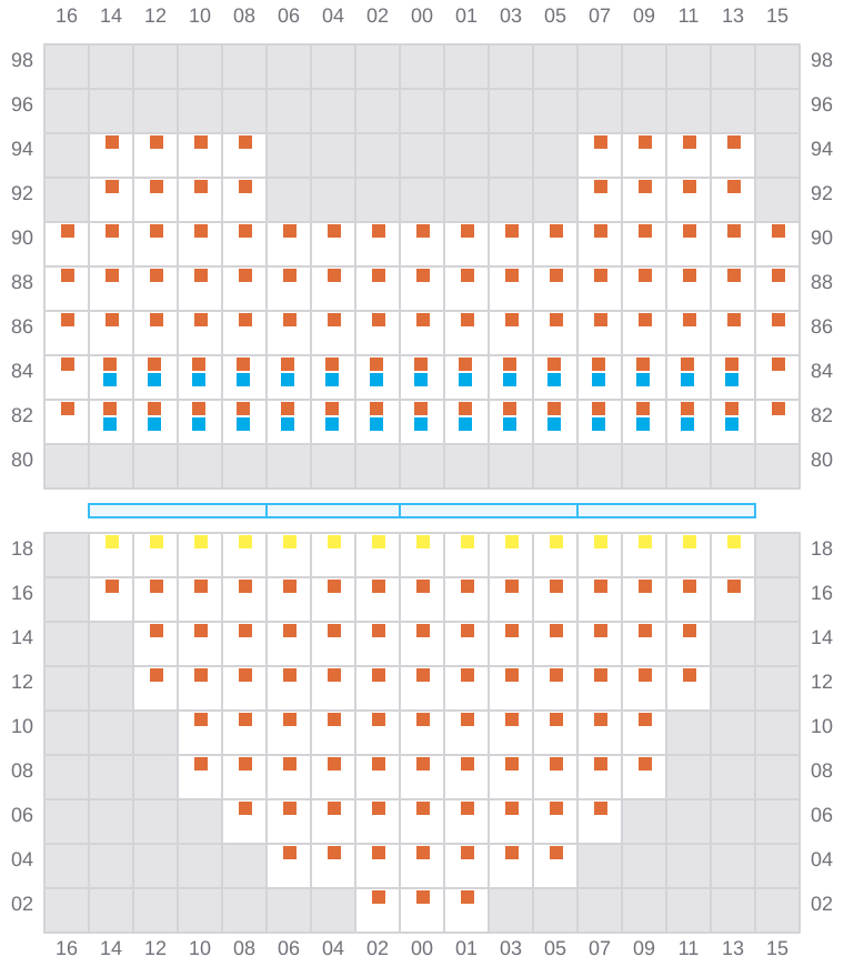 Bay 015 view and slots of CMA CGM SAMSON