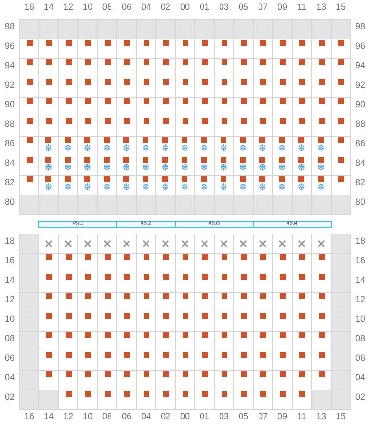 Bay 047 view and slots of CMA CGM SAMSON