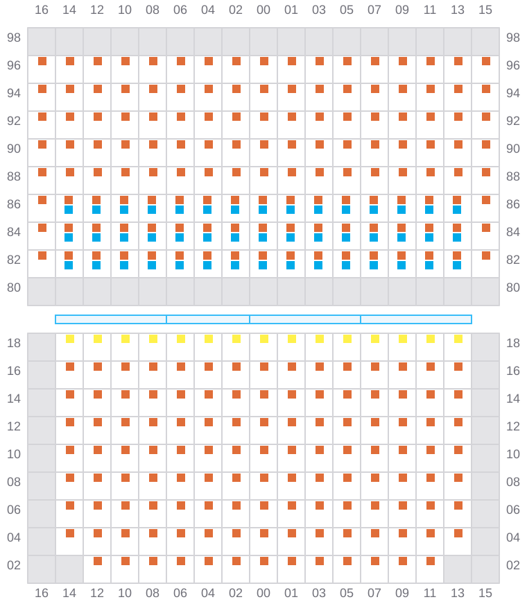 Bay 051 view and slots of CMA CGM SAMSON