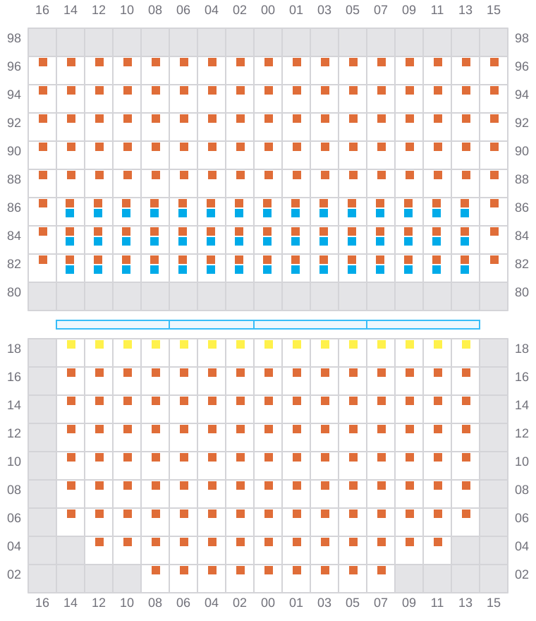 Bay 059 view and slots of CMA CGM SAMSON