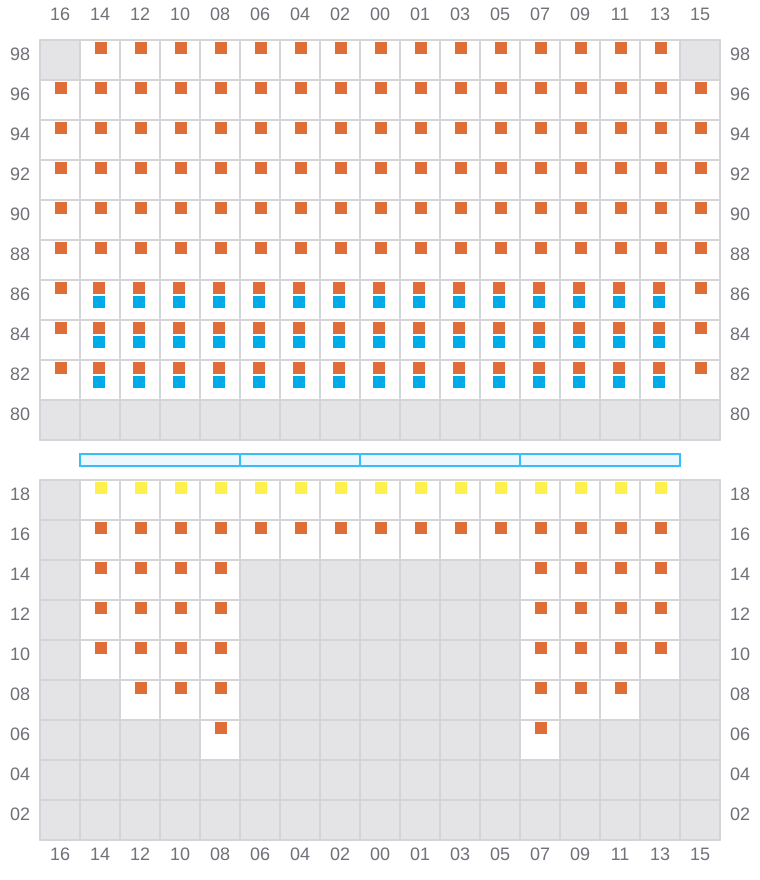 Bay 063 view and slots of CMA CGM SAMSON