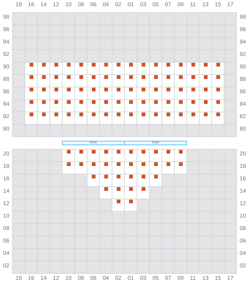 Bay 003 view and slots of APL NEW YORK