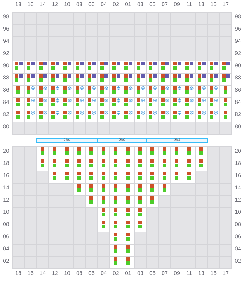 Bay 005 view and slots of APL NEW YORK