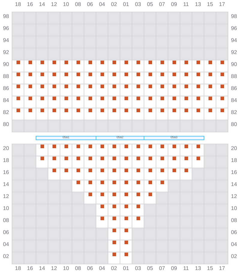 Bay 007 view and slots of APL NEW YORK