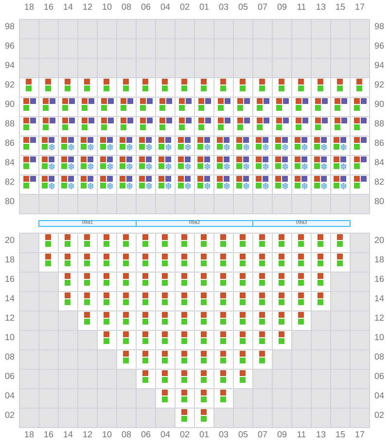 Bay 009 view and slots of APL NEW YORK