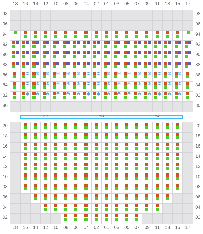 Bay 021 view and slots of APL NEW YORK