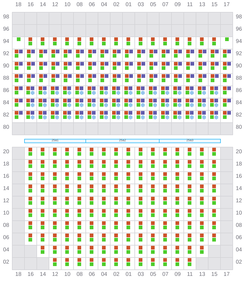 Bay 025 view and slots of APL NEW YORK
