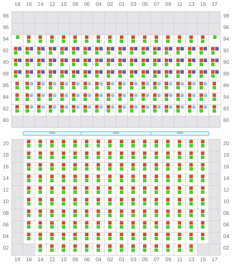 Bay 029 view and slots of APL NEW YORK
