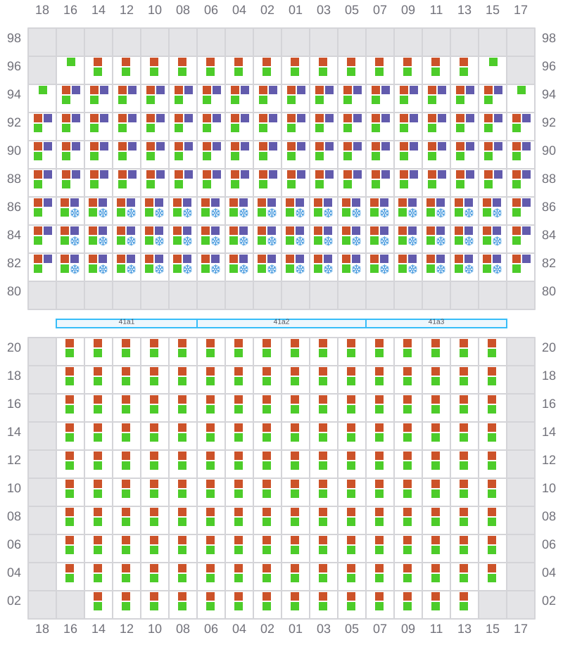 Bay 041 view and slots of APL NEW YORK
