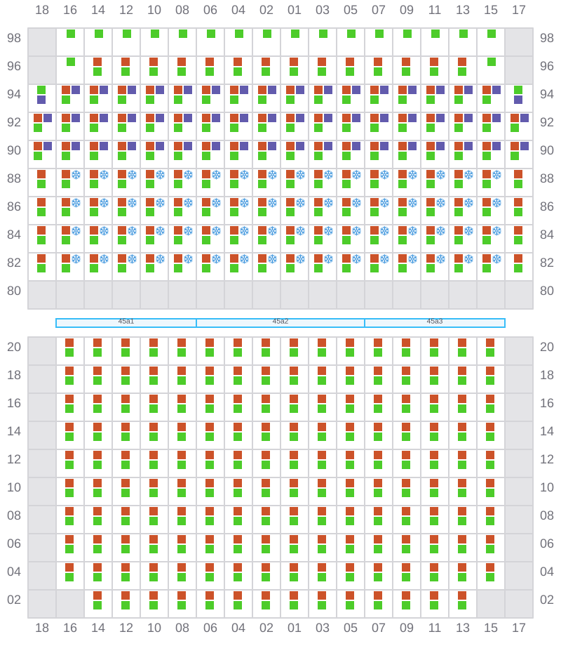 Bay 045 view and slots of APL NEW YORK