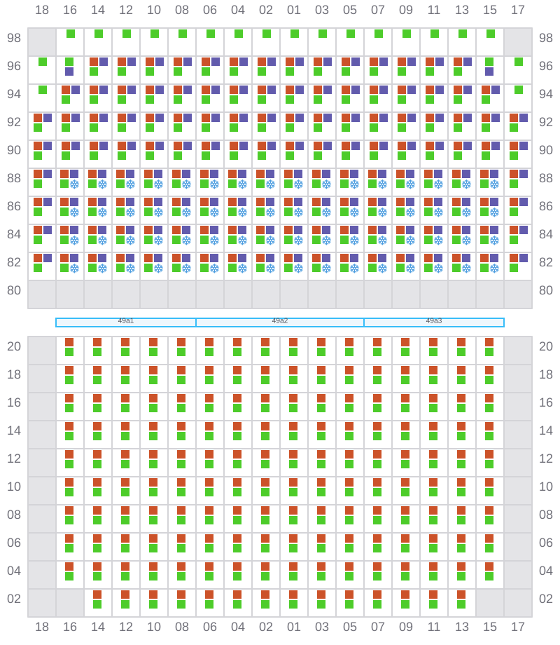 Bay 049 view and slots of APL NEW YORK