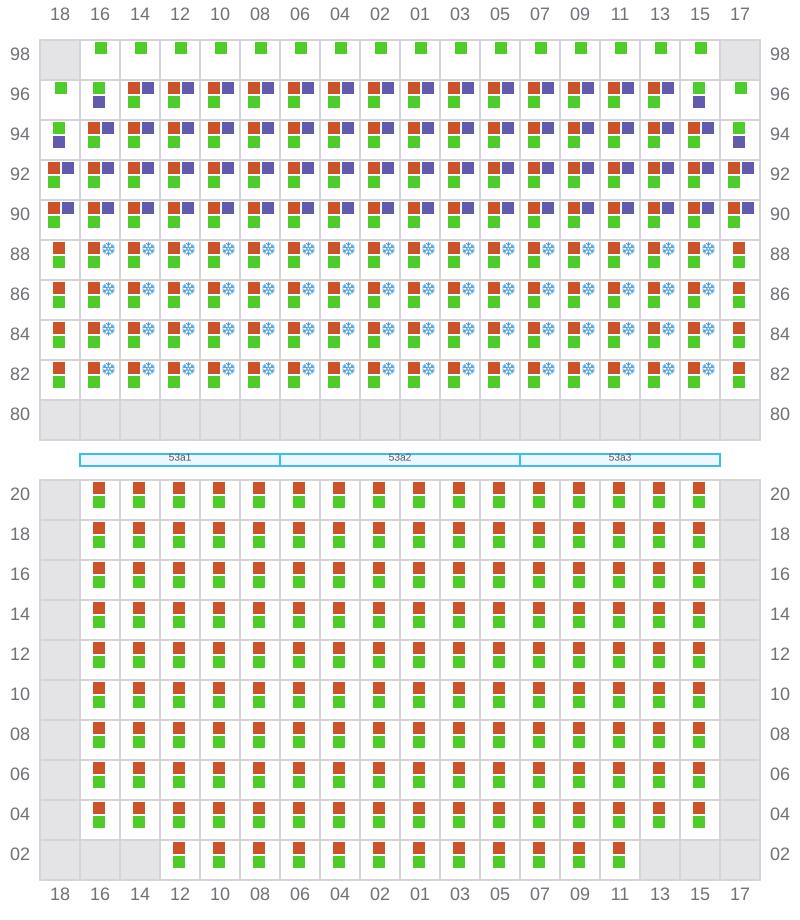 Bay 053 view and slots of APL NEW YORK