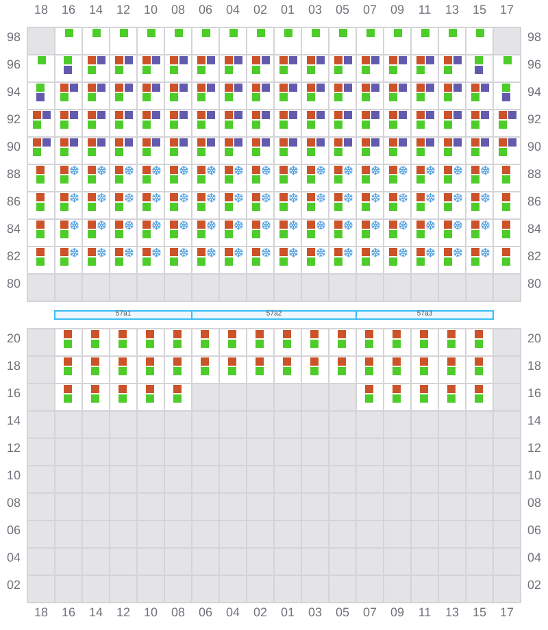 Bay 057 view and slots of APL NEW YORK