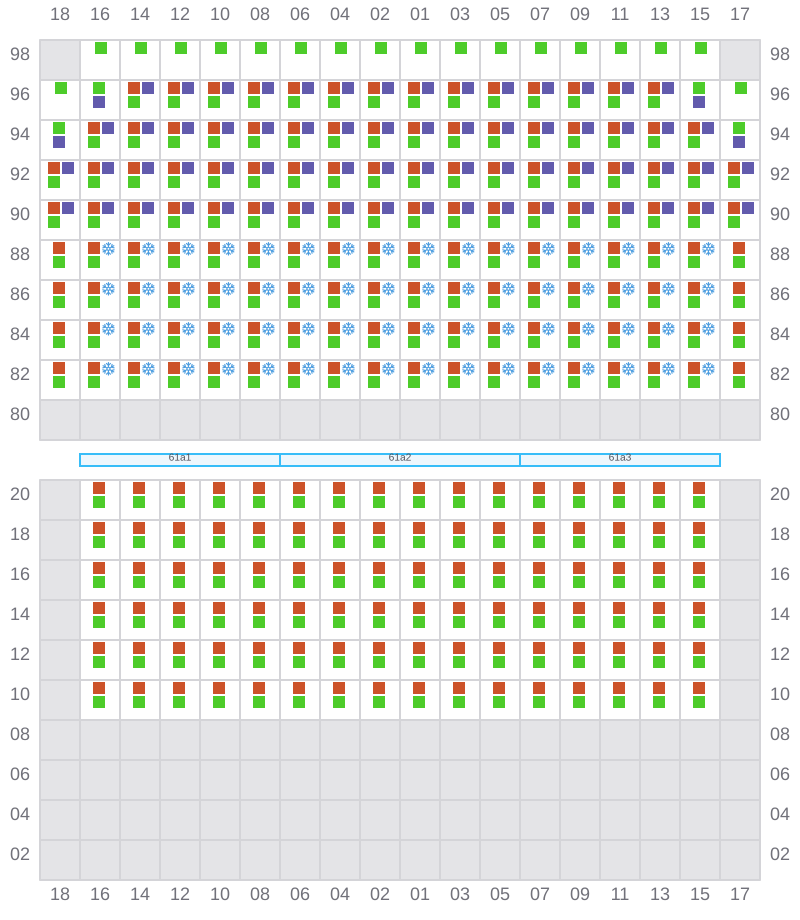 Bay 061 view and slots of APL NEW YORK