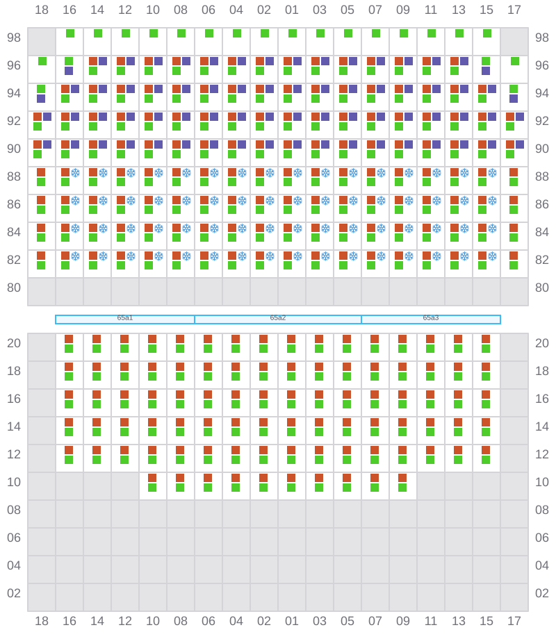 Bay 065 view and slots of APL NEW YORK