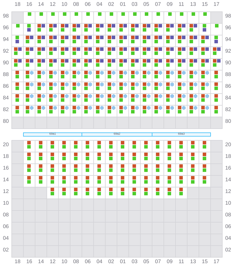 Bay 069 view and slots of APL NEW YORK