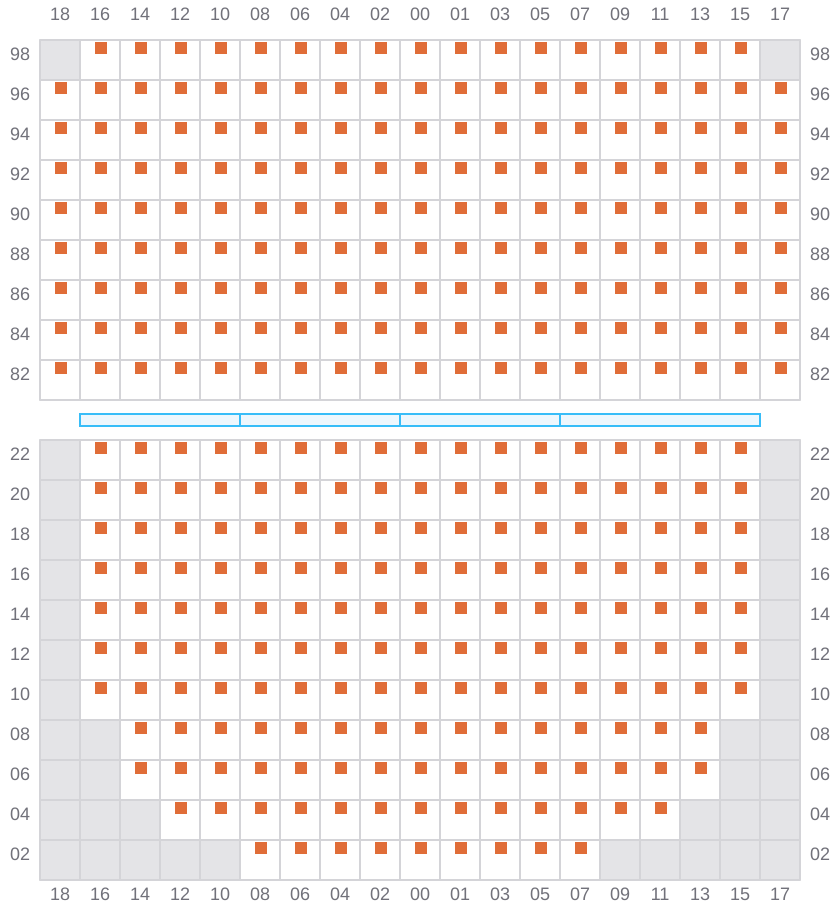 Bay 023 view and slots of ANTWERPEN EXPRESS