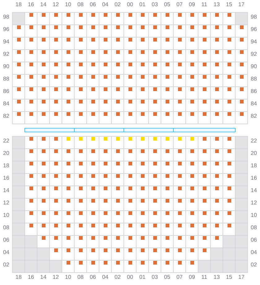 Bay 027 view and slots of ANTWERPEN EXPRESS