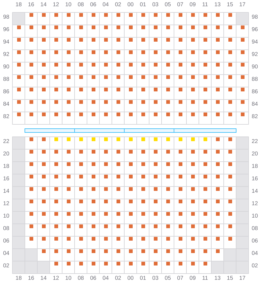 Bay 031 view and slots of ANTWERPEN EXPRESS