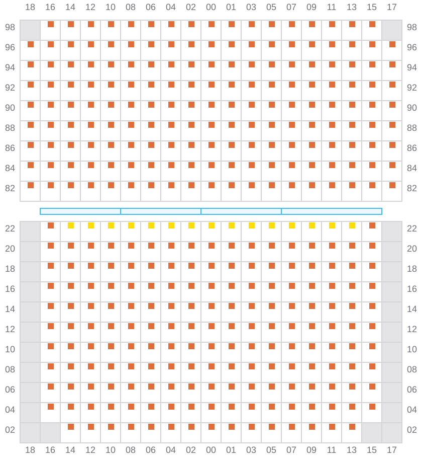 Bay 047 view and slots of ANTWERPEN EXPRESS