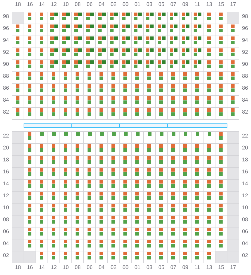 Bay 053 view and slots of ANTWERPEN EXPRESS