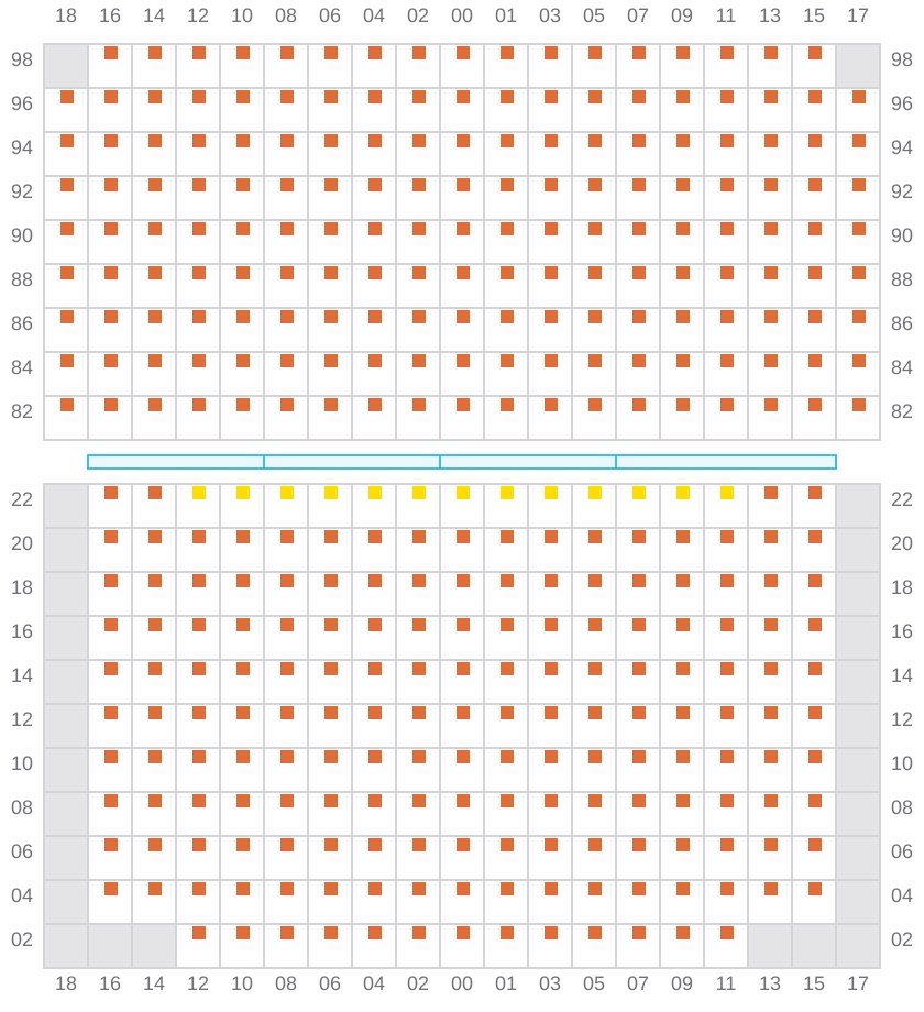 Bay 059 view and slots of ANTWERPEN EXPRESS