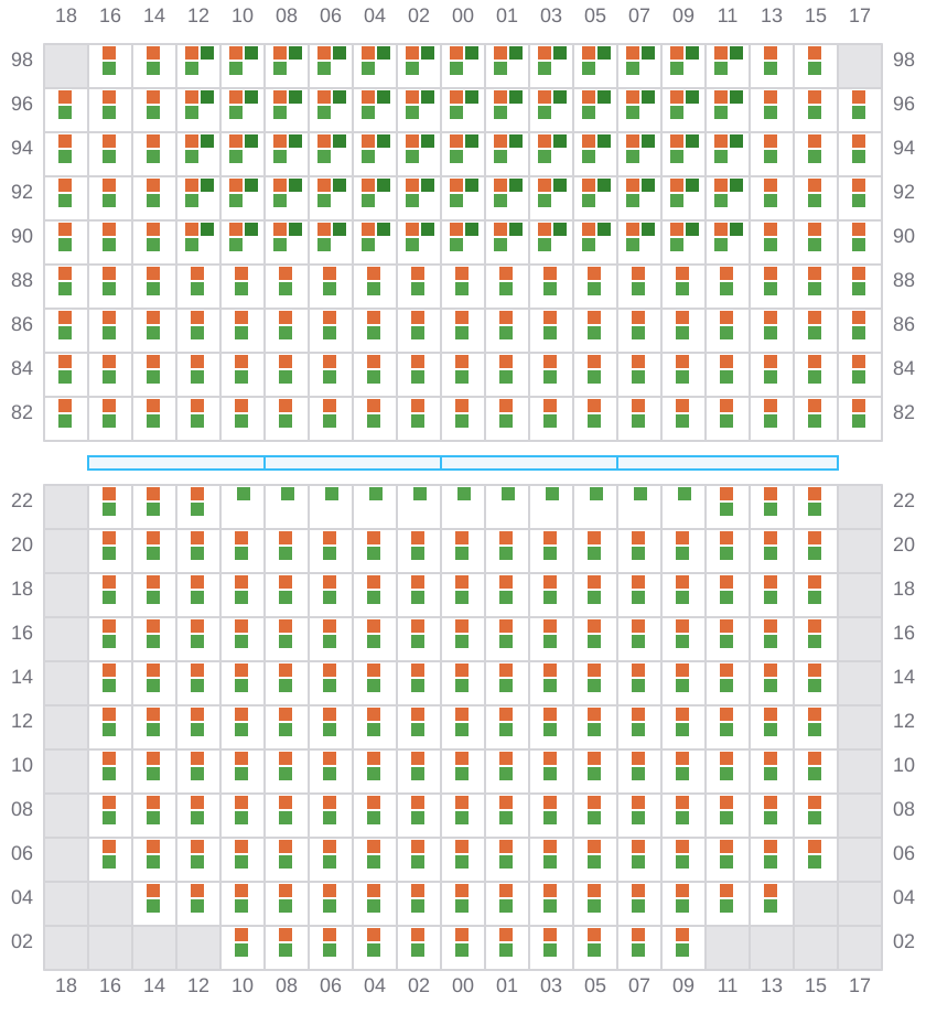 Bay 061 view and slots of ANTWERPEN EXPRESS