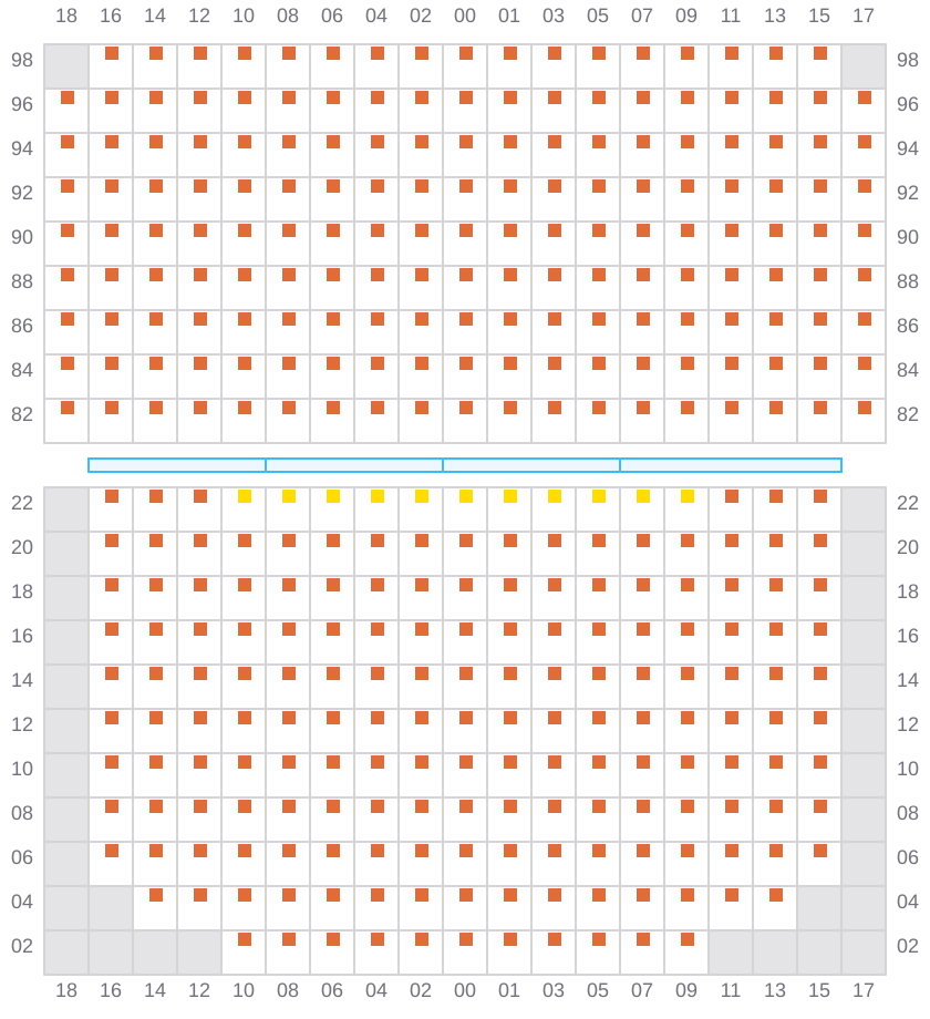 Bay 063 view and slots of ANTWERPEN EXPRESS