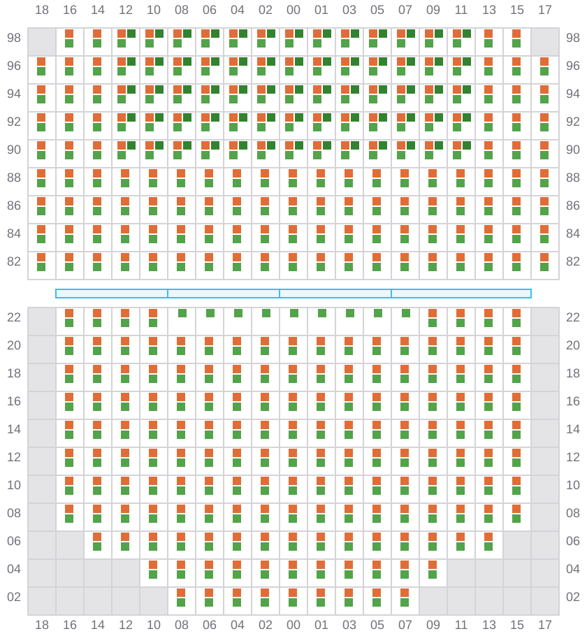 Bay 065 view and slots of ANTWERPEN EXPRESS