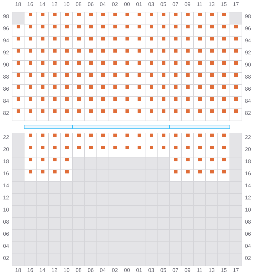 Bay 071 view and slots of ANTWERPEN EXPRESS