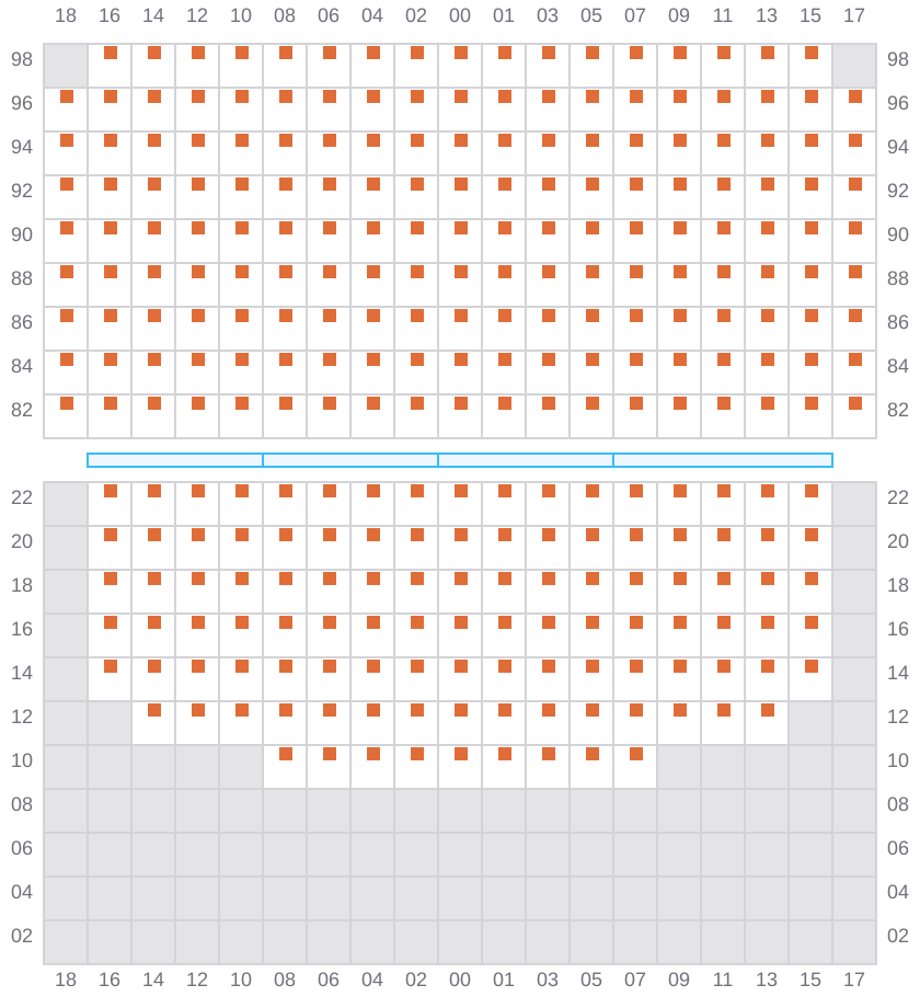Bay 079 view and slots of ANTWERPEN EXPRESS