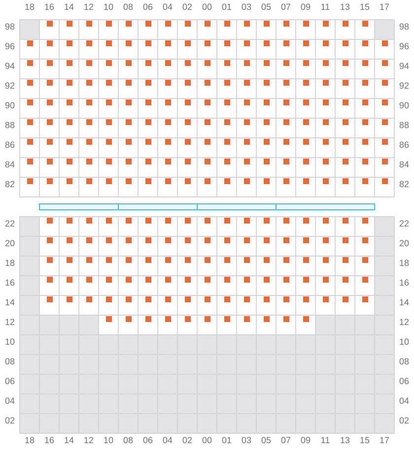 Bay 083 view and slots of ANTWERPEN EXPRESS