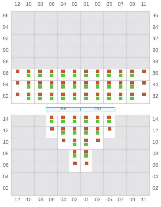 Bay 003 view and slots of DORIS OCEAN