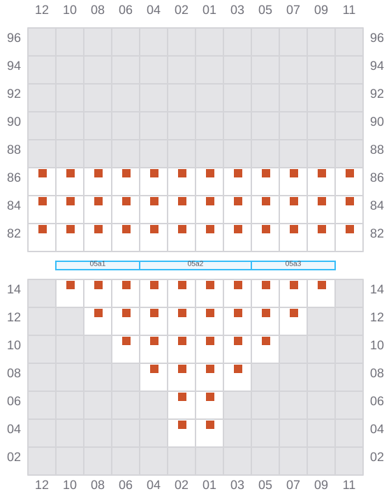 Bay 005 view and slots of DORIS OCEAN