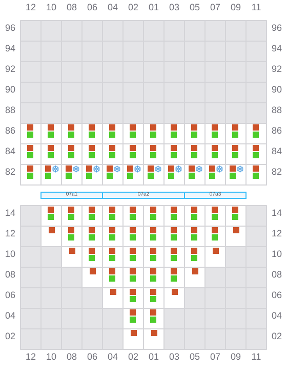 Bay 007 view and slots of DORIS OCEAN